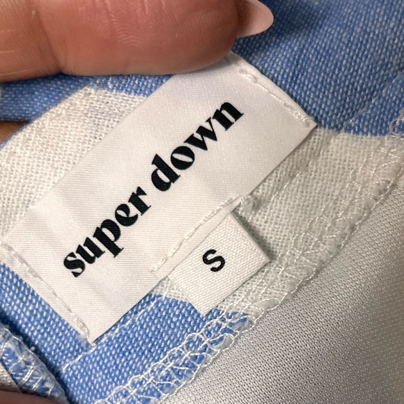 Superdown Kia Striped Jumpsuit in Blue & White - Picture 2 of 7